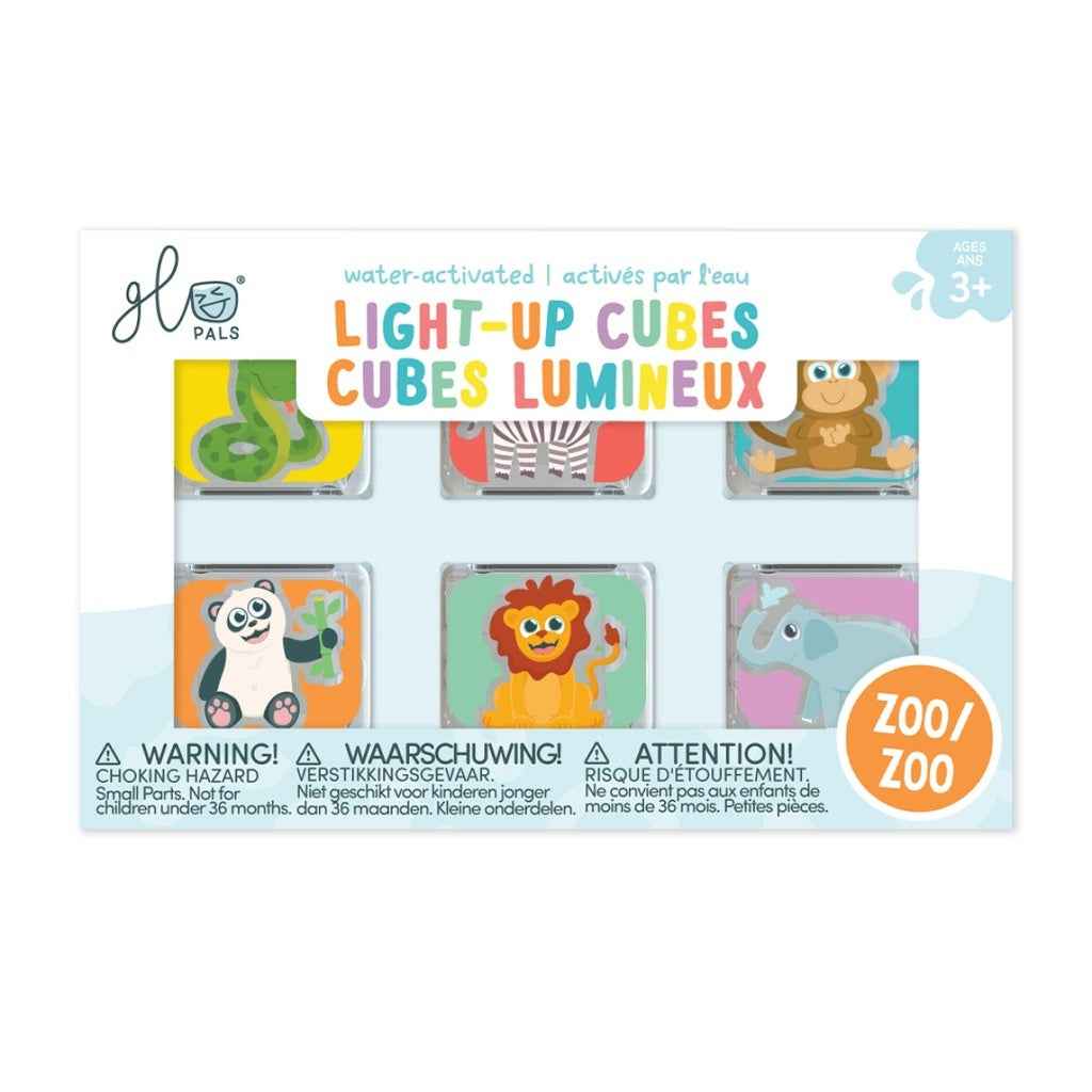 Glo Pals | Bath Toys Light Up Cubes Zoo 6-pack