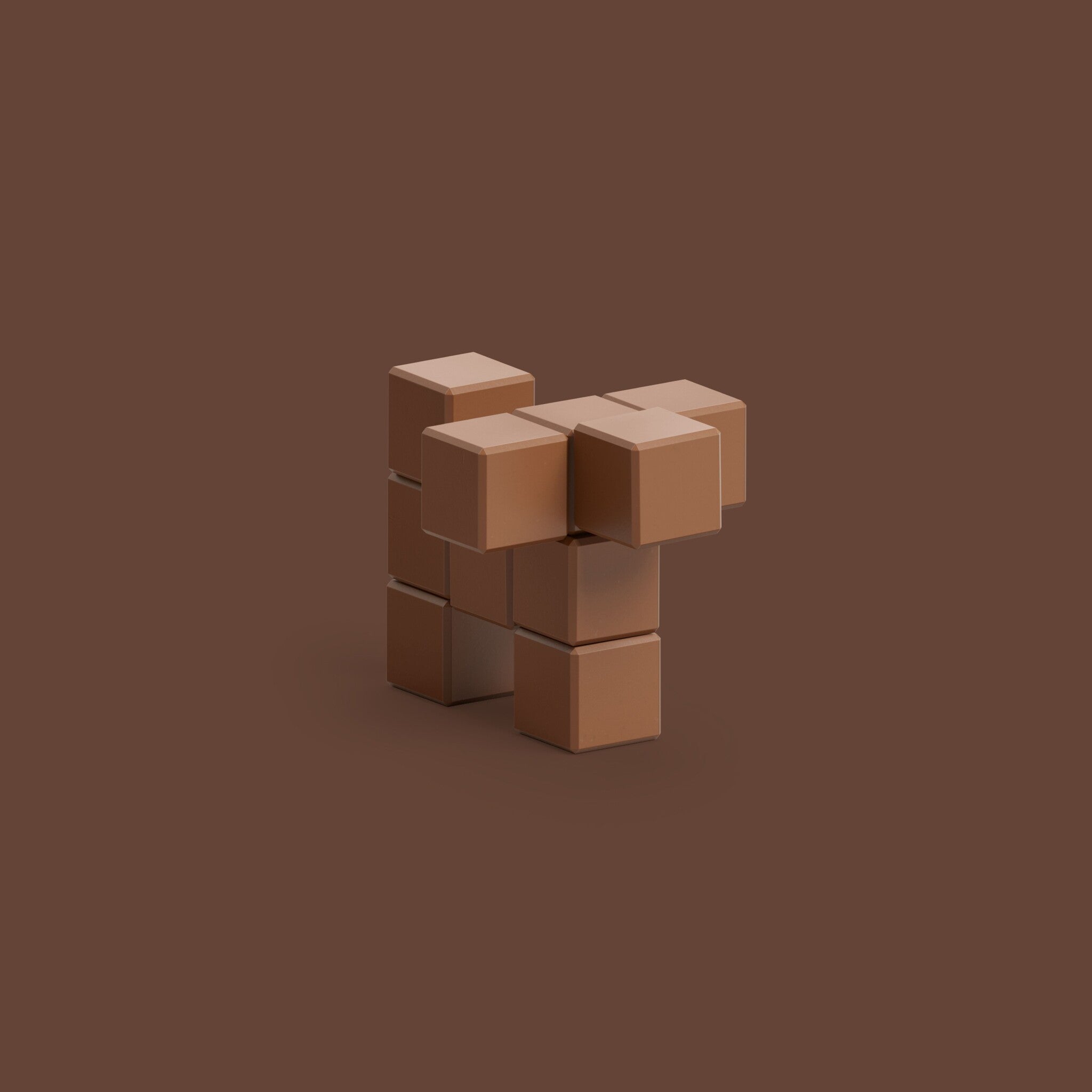 Pixio | Magnetische Blokken Color Series Brown Dog 10 Stuks