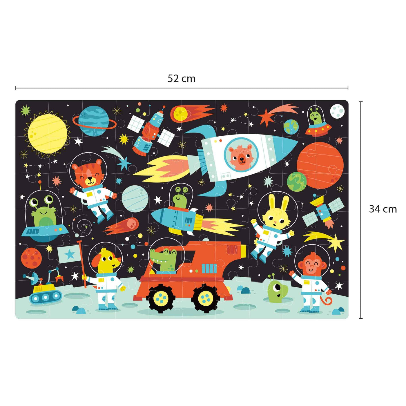 APLI | Space Glow-in-the-Dark Puzzle + 60-Piece Poster