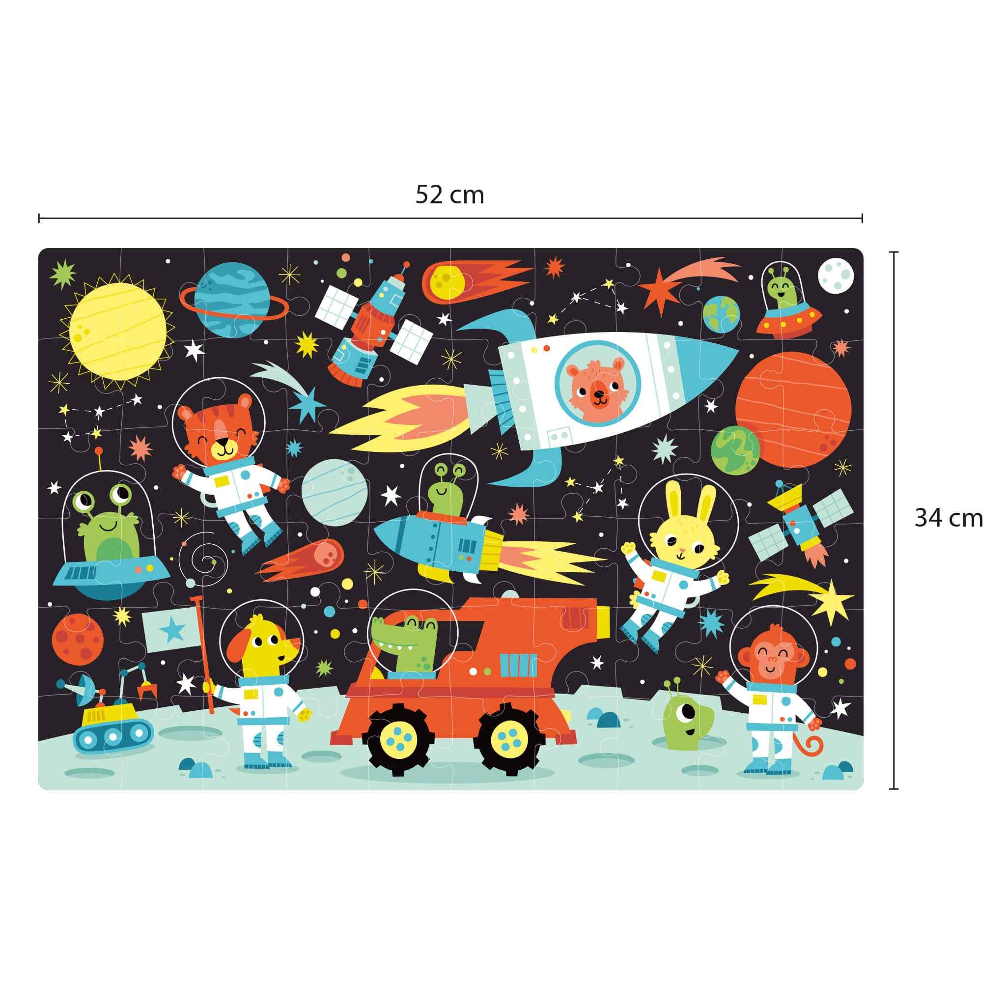 APLI | Space Glow-in-the-Dark Puzzle + 60-Piece Poster