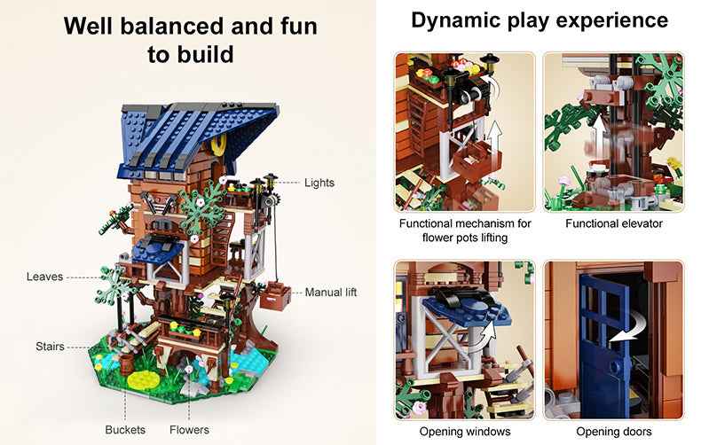 CaDA | Building Series - Four Seasons Story Tree House 1155 Pieces