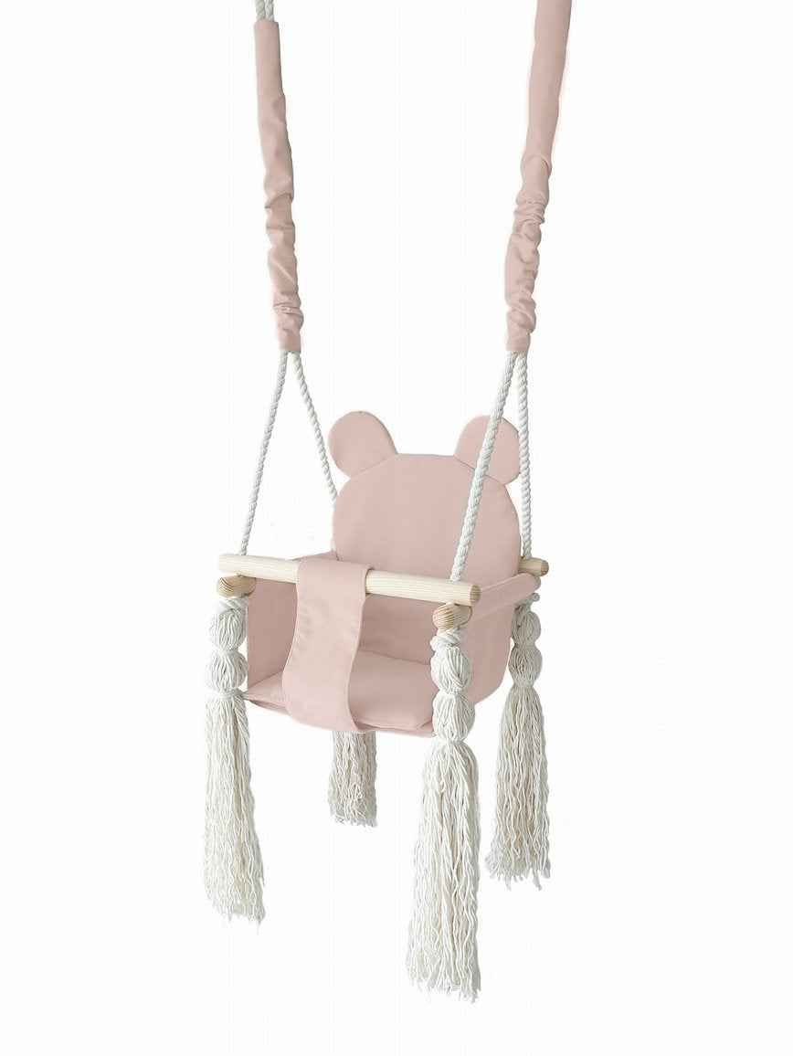 Moje | Baby Swing Teddy Bear - Pink + Rope Length