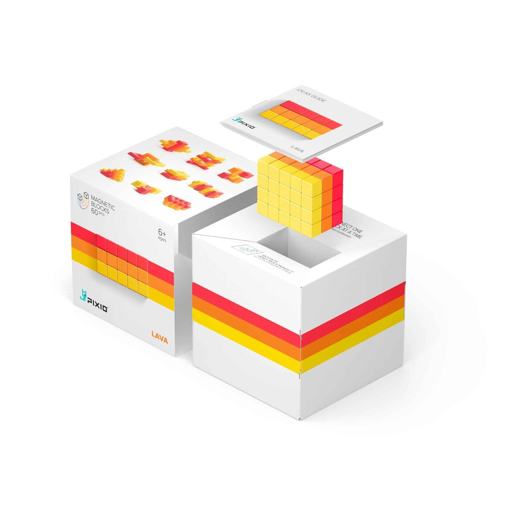 Pixio | Magnetische Blokken Abstract Series Lava 60  Stuks