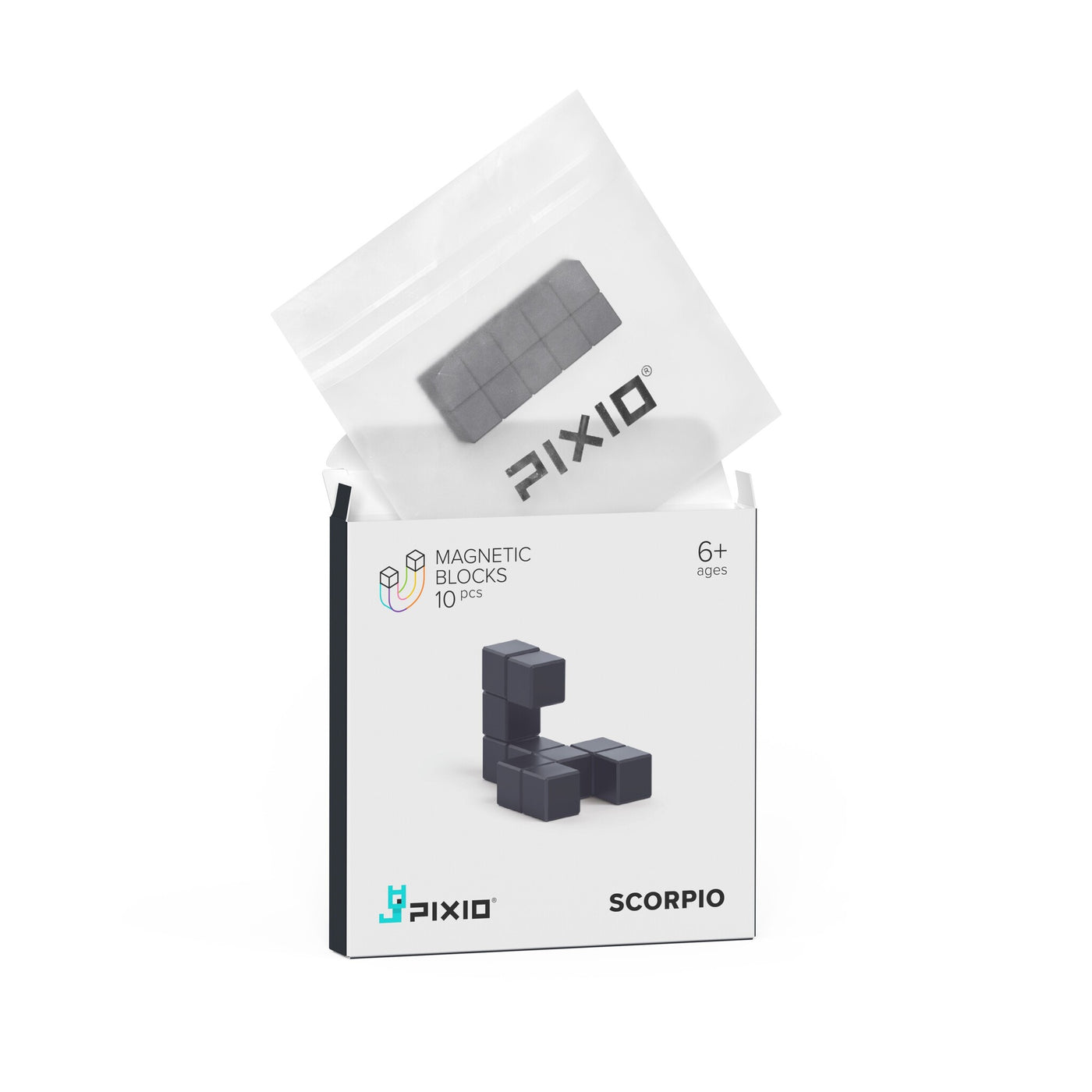 Pixio | Magnetische Blokken Color Series Black Scorpio 10 Stuks