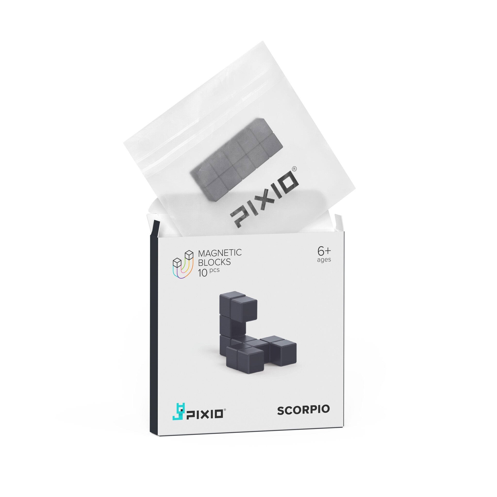 Pixio | Magnetische Blokken Color Series Black Scorpio 10 Stuks