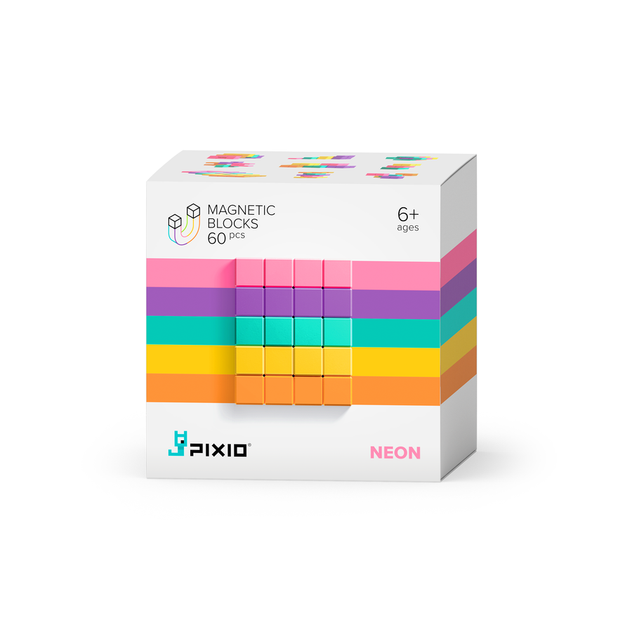 Pixio | Magnetische Blokken Abstract Series Neon 60  Stuks