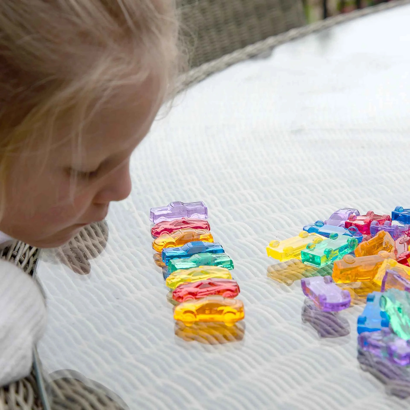 Tickit | Transparent Colorful Cars, 72 pieces