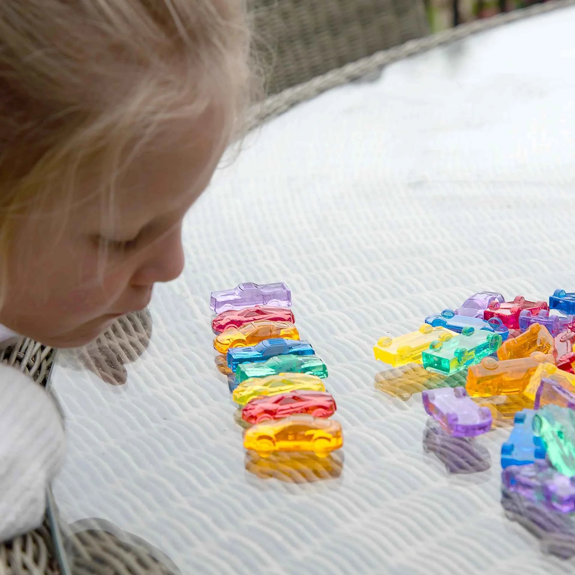 Tickit | Transparent Colorful Cars, 72 pieces