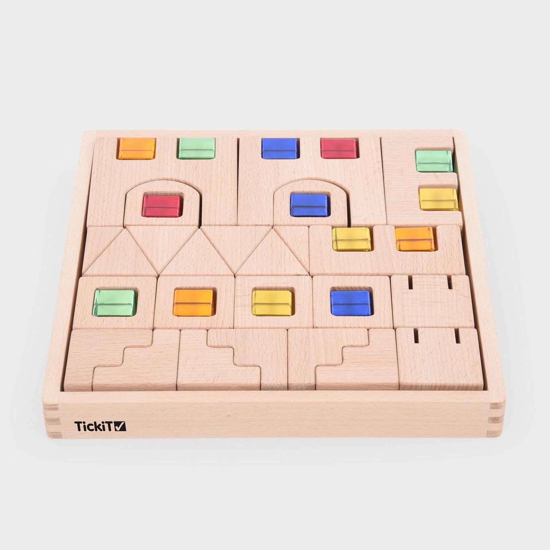 Tickit | Houten Bouwstenen Met Edelstenen