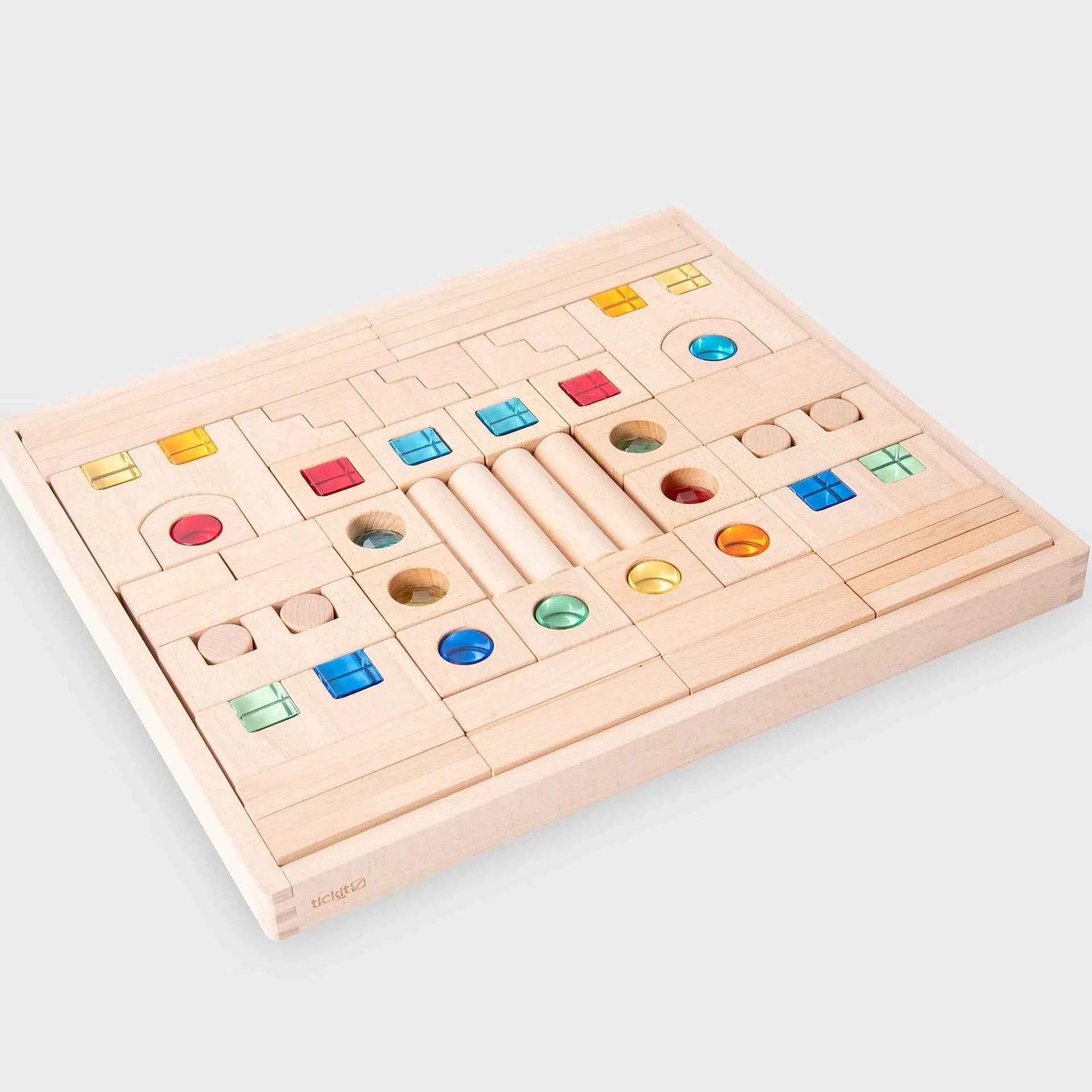 Tickit | Houten & Juwelen Bouw Blokken 82 Stuks