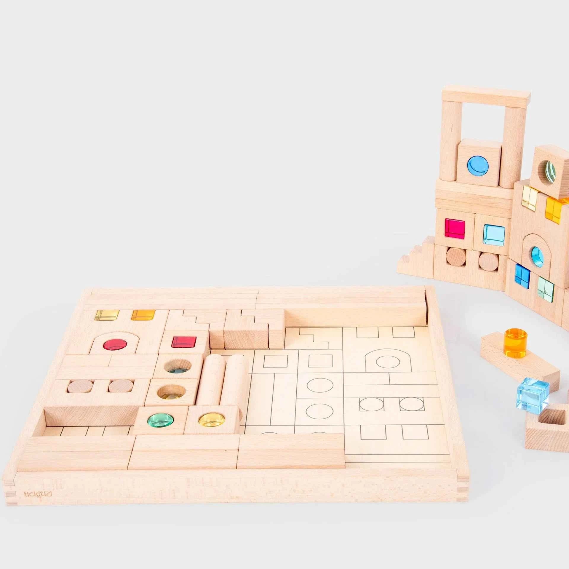 Tickit | Houten & Juwelen Bouw Blokken 82 Stuks