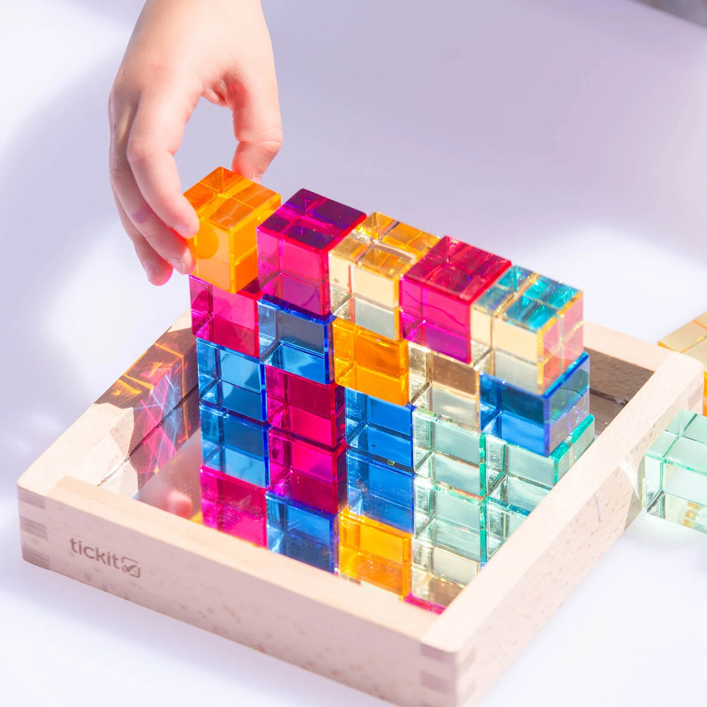 Tickit | edelsteen kubus spiegeltray