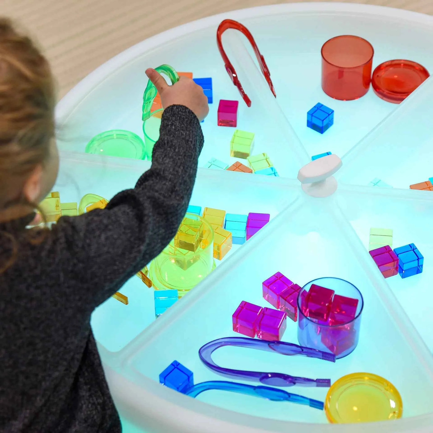Tickit | Low Round Sensory Exploration Table with Mood Lighting