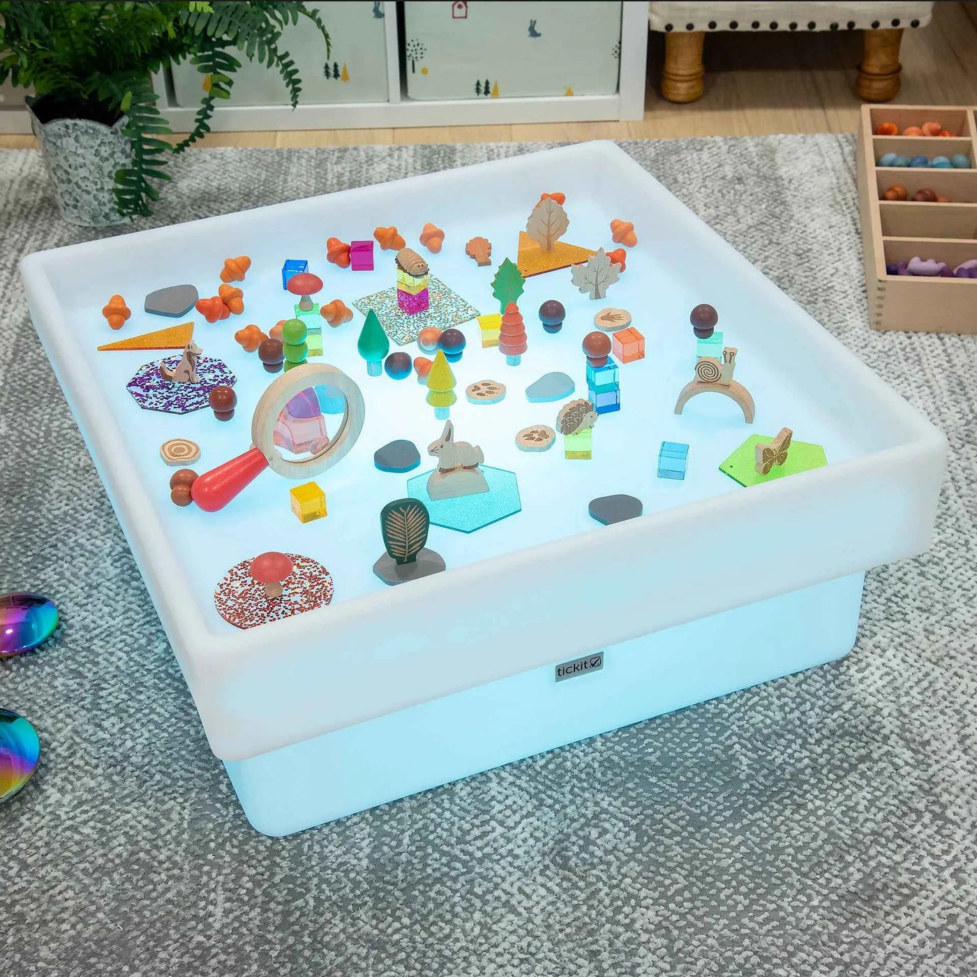 Tickit |  Lage Vierkante Sensorische Ontdekkings Tafel Met Sfeerverlichting