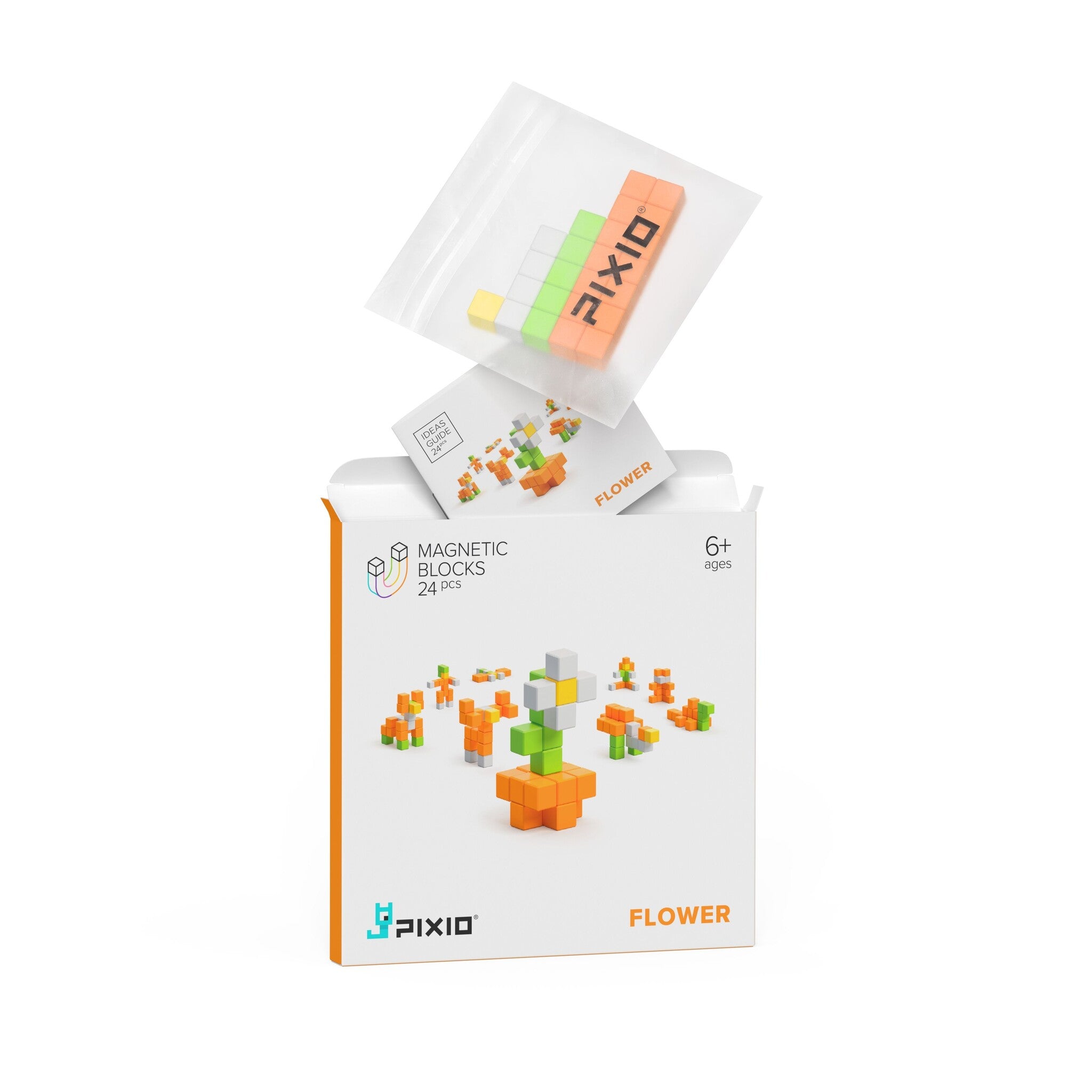 Pixio | Magnetische Blokken Story Series Flower 24 Stuks