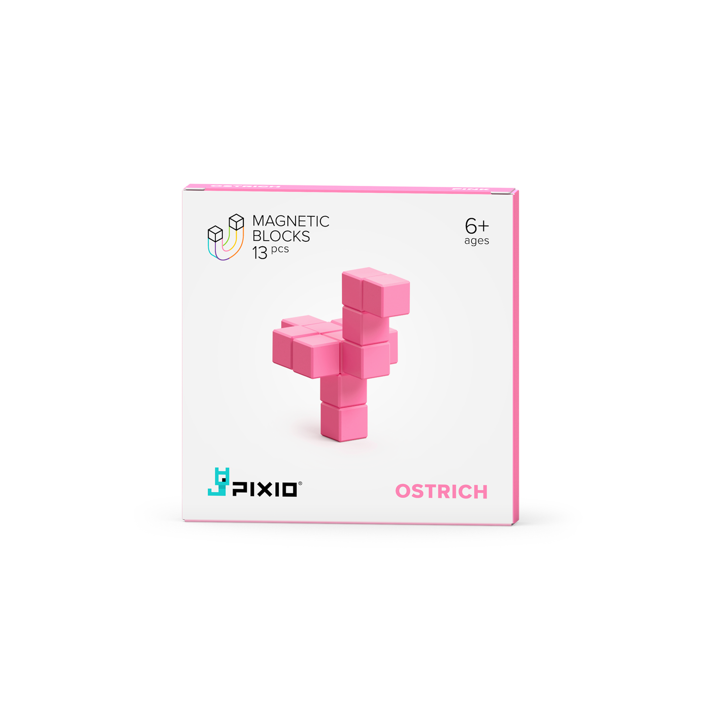 Pixio | Magnetische Blokken Color Series Pink Ostrich 13 Stuks