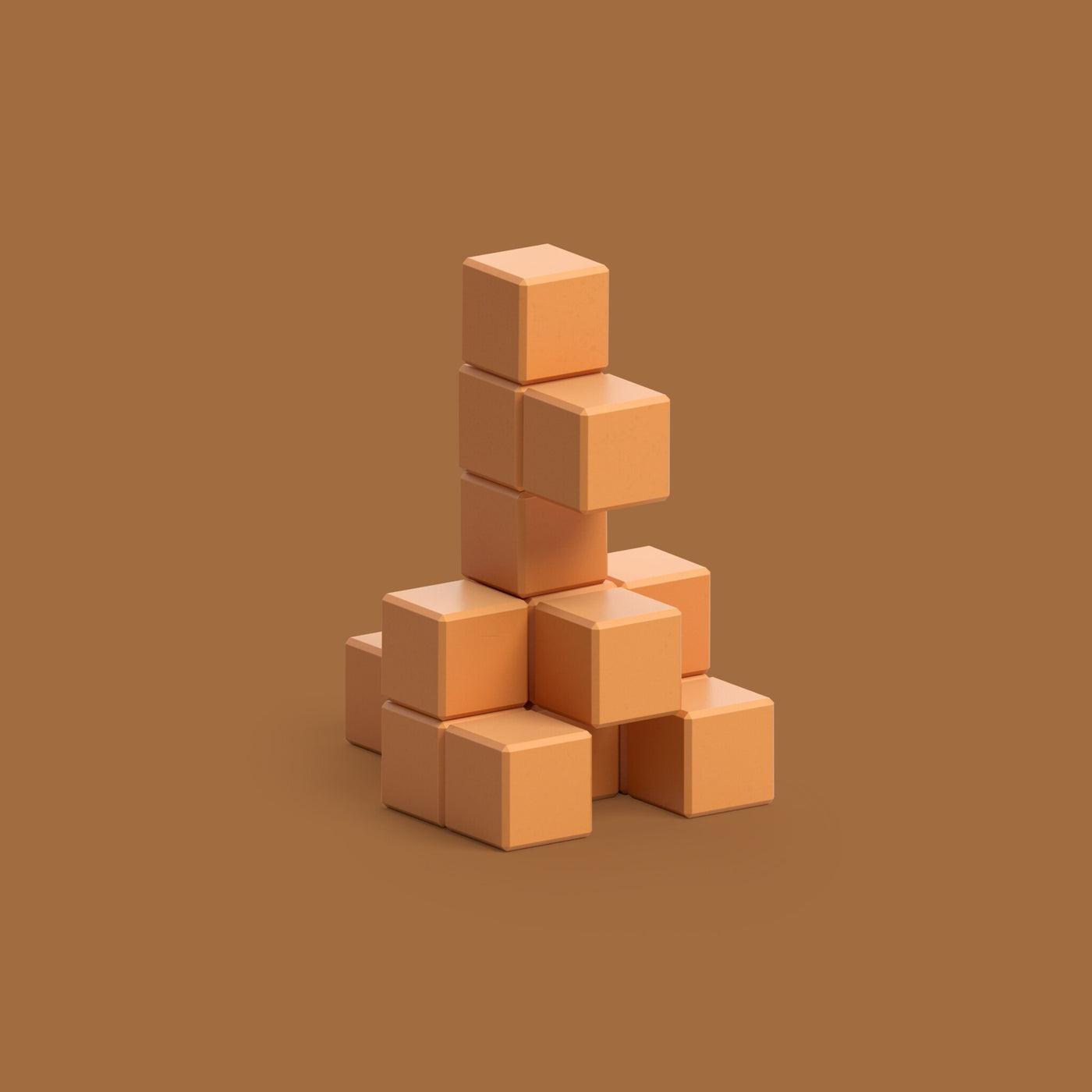Pixio | Magnetische Blokken Color Series Light Brown Kangaroo 15 Stuks