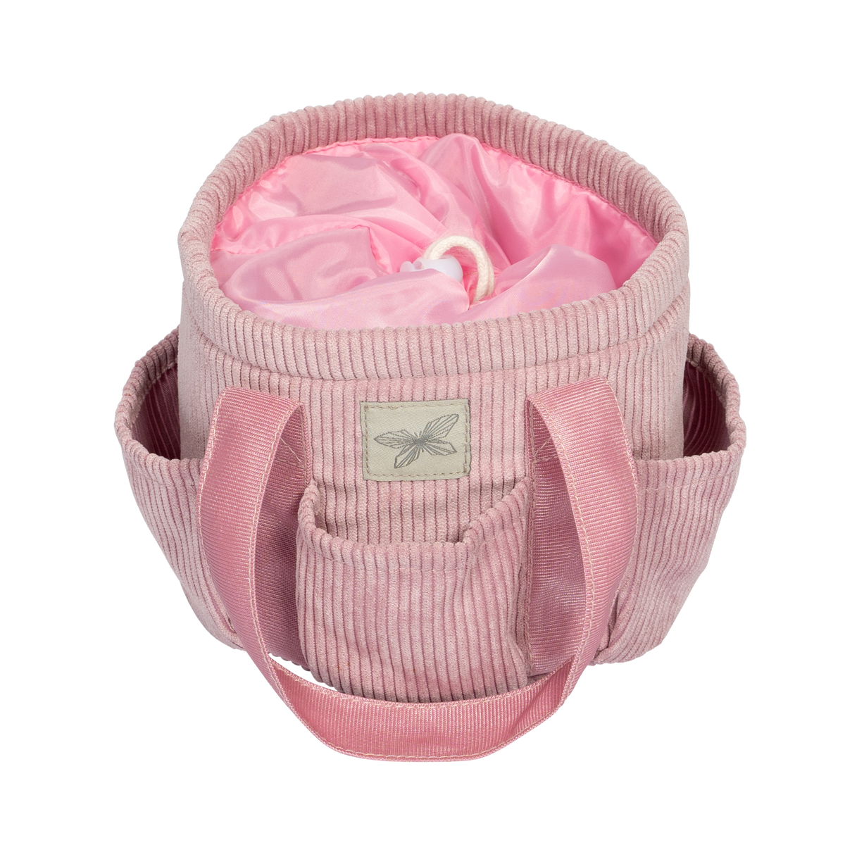 ByASTRUP Trousse de soins rose velours côtelé pour cheval à bâton