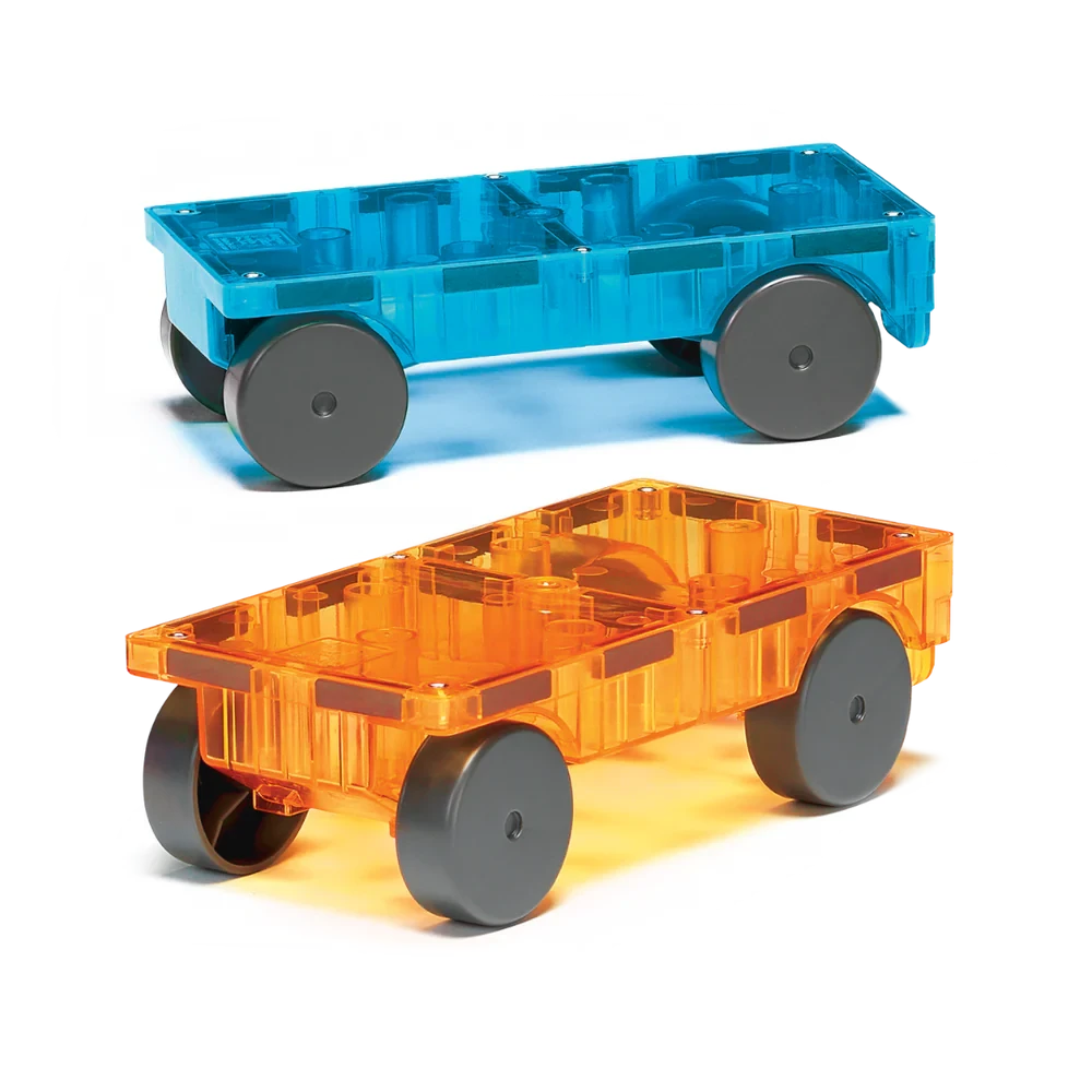 Magna-Tiles | Cars Blue & Orange 2-Piece Set