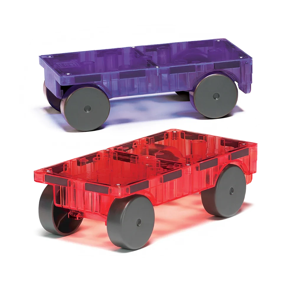Magna-Tiles | Cars Purple & Red 2-Piece Set