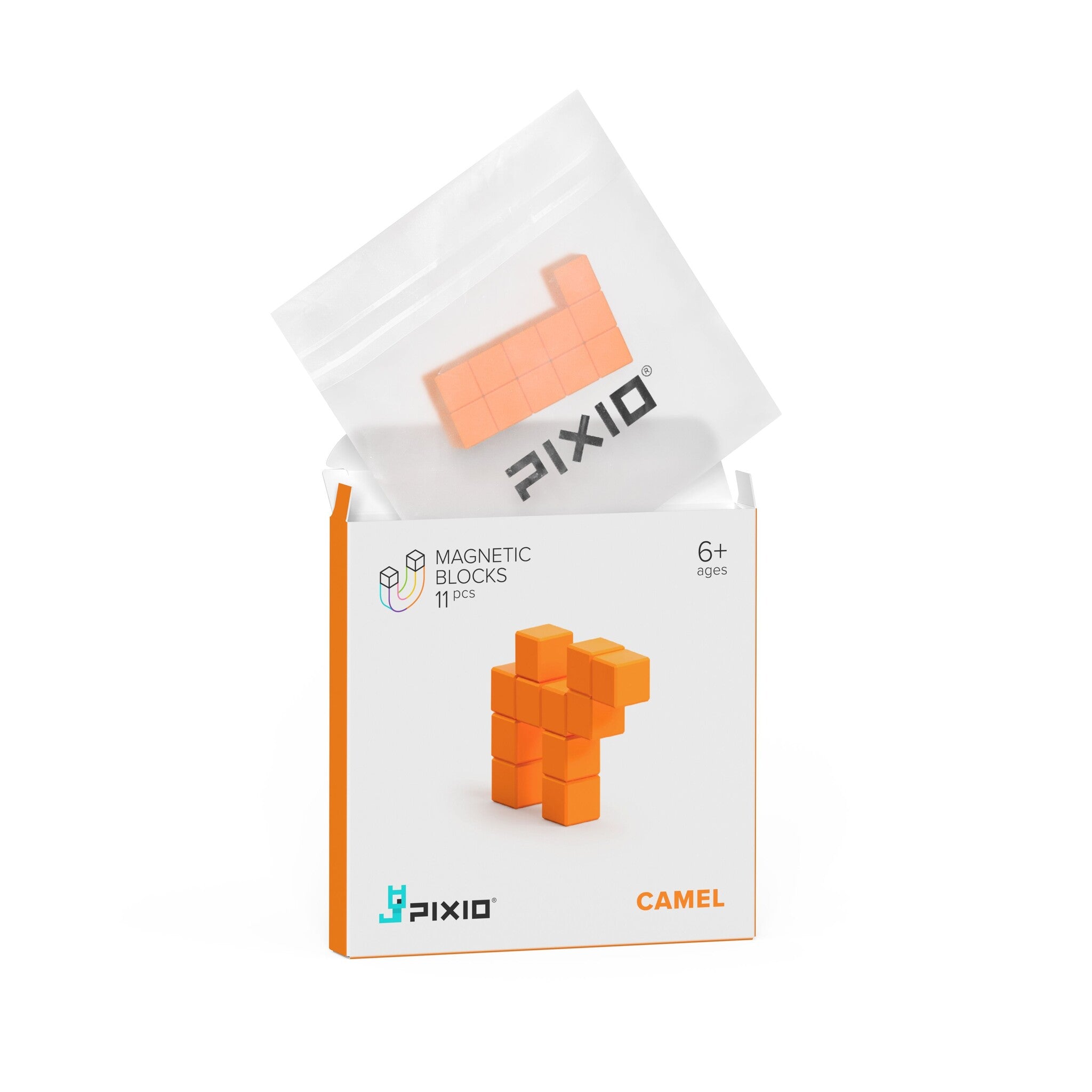 Pixio | Magnetische Blokken Color Series Orange Camel 11 Stuks