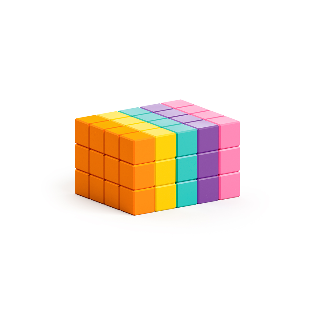 Pixio | Magnetische Blokken Abstract Series Neon 60  Stuks