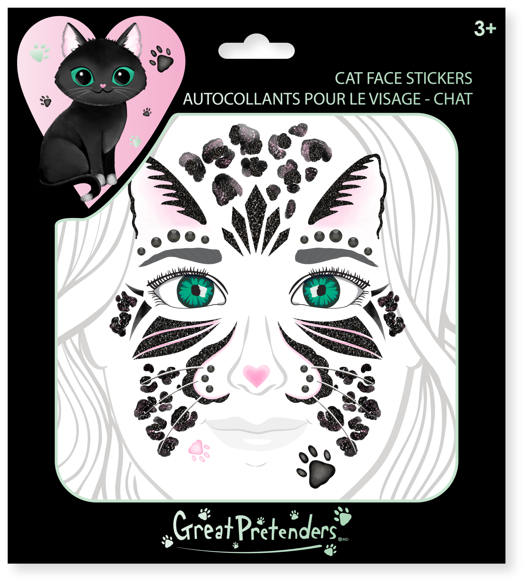 Great Pretenders | Zwarte Kat Gezicht Stickers