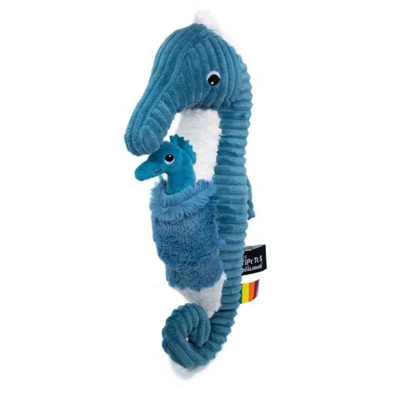 Les dÃ©glingos | Les Ptipotos - Pluche Knuffel Papadou De Zeepaard Vader En Zijn Blauwe Baby