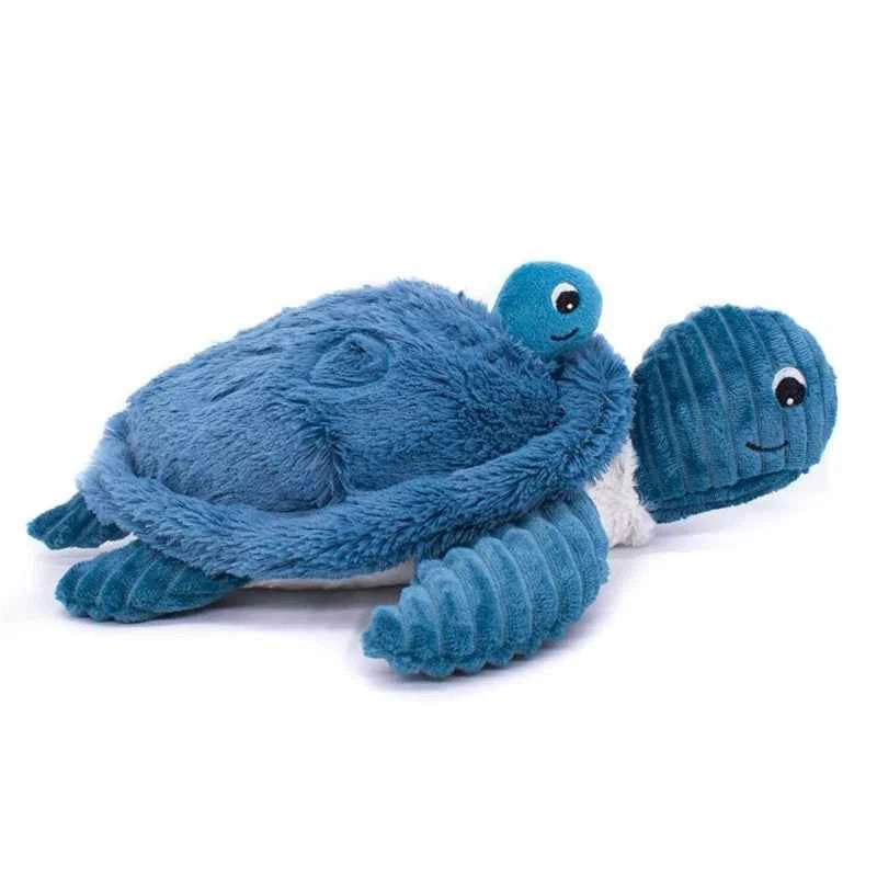 Les déglingos | Les Ptipotos - Plush Cuddly Sauvenou Turtle Mother and Her Blue Baby