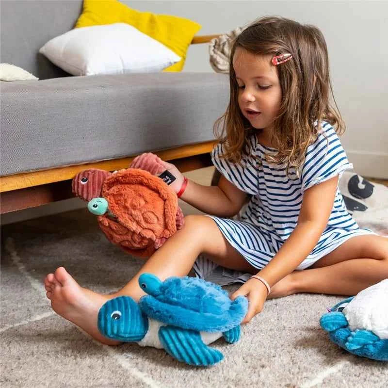 Les Déglingos | Les Ptipotos - Plush Cuddly Sauvenou Turtle Mother and Her Blue Baby