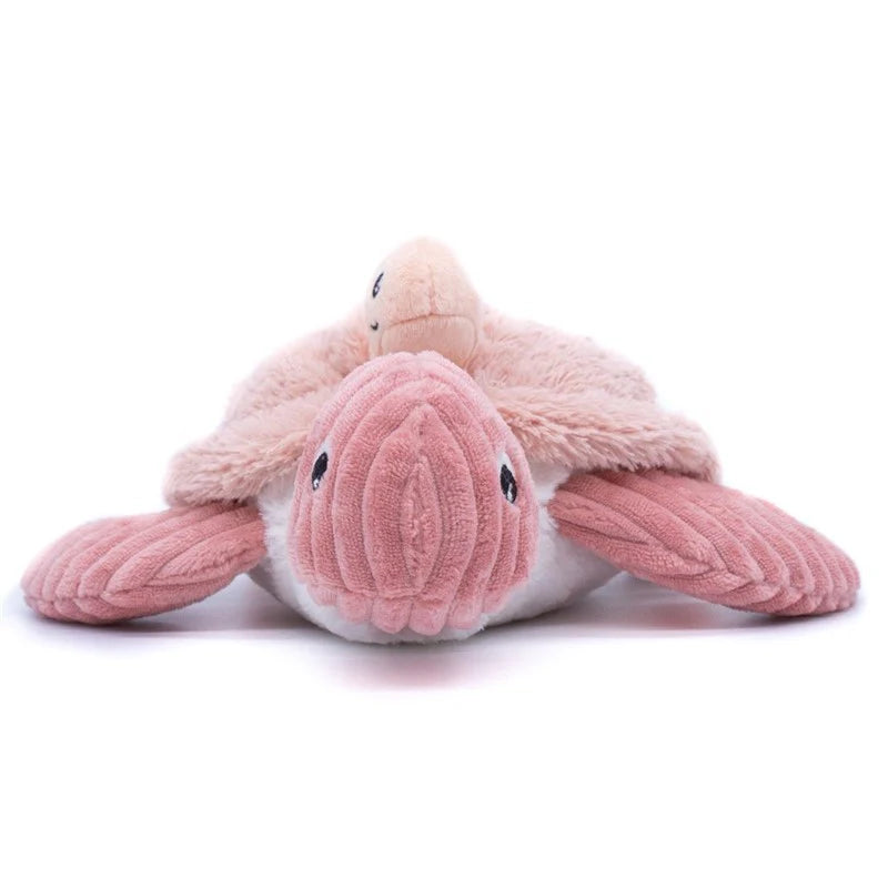 Les duéglingos | Les Ptipotos - Pluche Knuffel Sauvenou De Schildpad Moeder En Haar Roze Baby