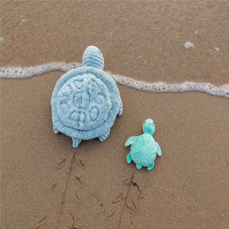 Les déglingos | Les Ptipotos - Plush Cuddly Sauvenou Turtle Mother and Her Mint Baby