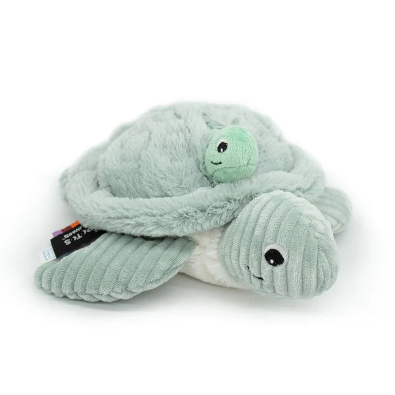 Les duéglingos | Les Ptipotos - Pluche Knuffel Sauvenou De Schildpad Moeder En Haar Mint Baby