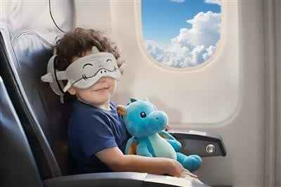 Zoonap | Nekkussen Met Slaapmasker Billy Brown Zoonap Shaky Shark