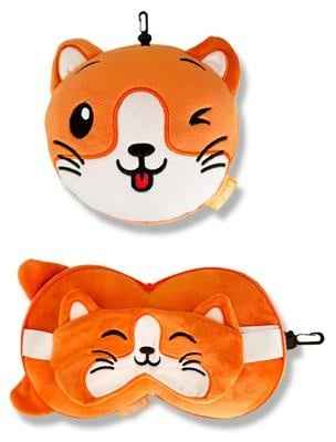 Zoonap | Nekkussen Met Slaapmasker Billy Brown Zoonap Kitty Katty