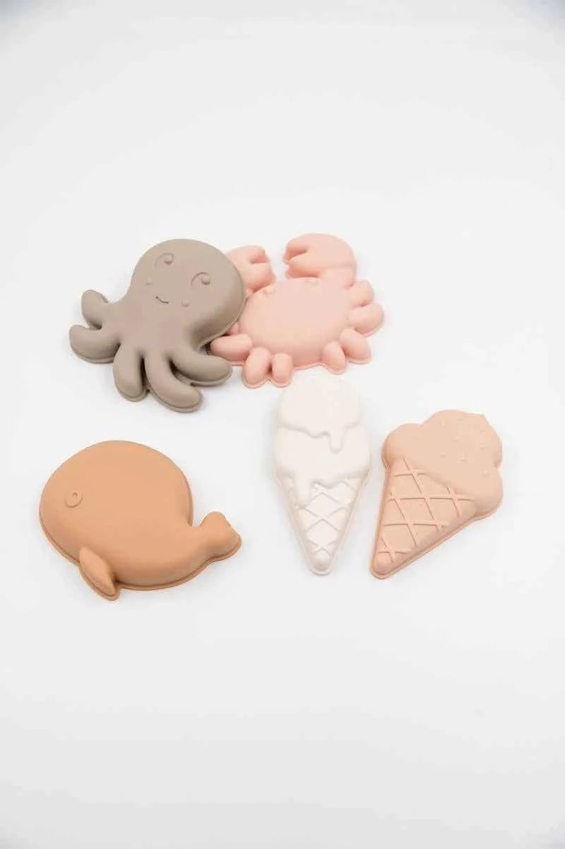 Bamboom | Strandspeelgoed Vormenset Roze Siliconen 5-pack