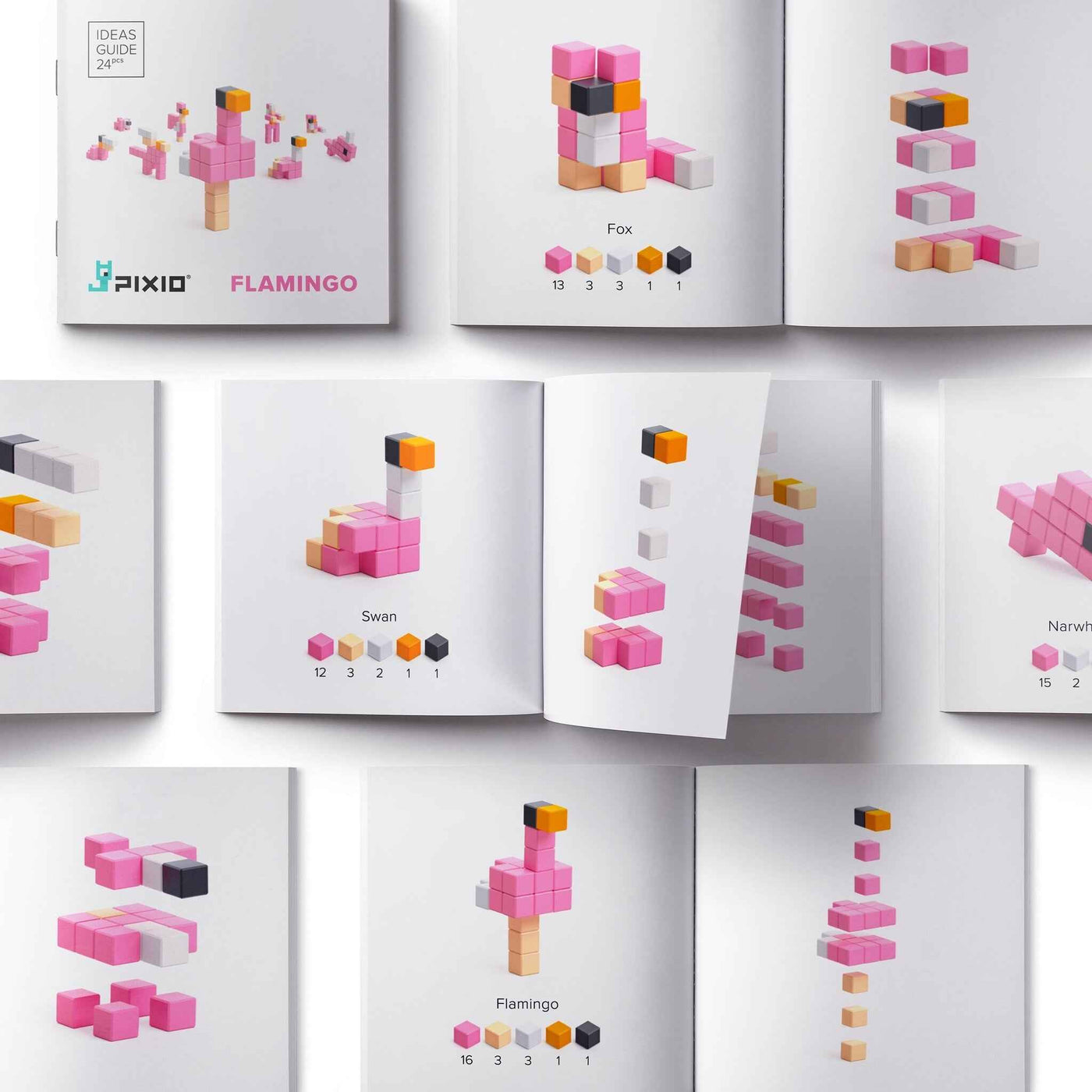 Pixio | Magnetic Blocks Story Series Flamingo 24 Pieces