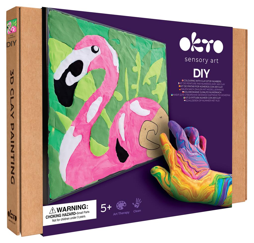 Okto | Sensory Art Coloring By Numbers - Animals - Pink Flamingo