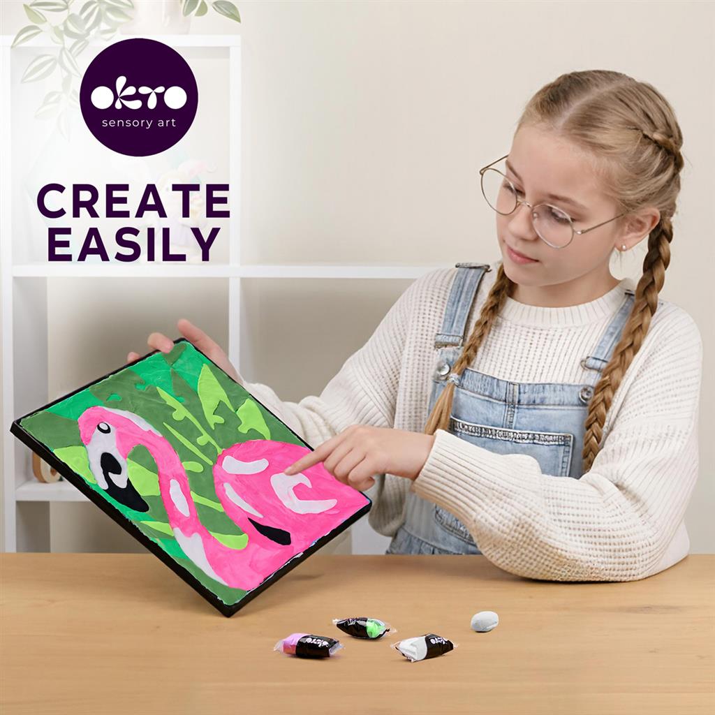 Okto | Sensory Art Coloring By Numbers - Animals - Pink Flamingo