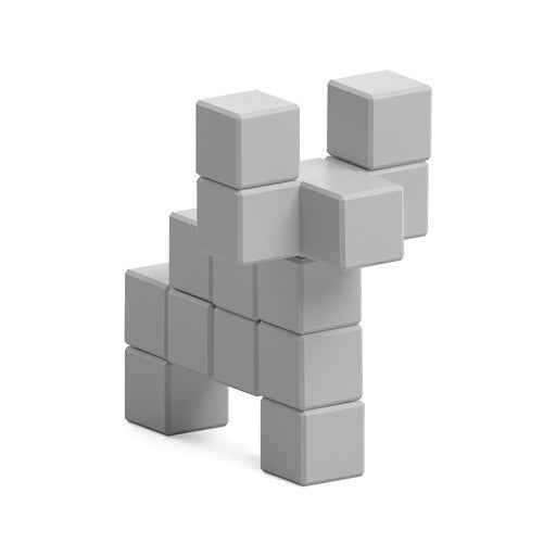 Pixio | Magnetic Blocks Color Series Grey Cow 15 Pieces