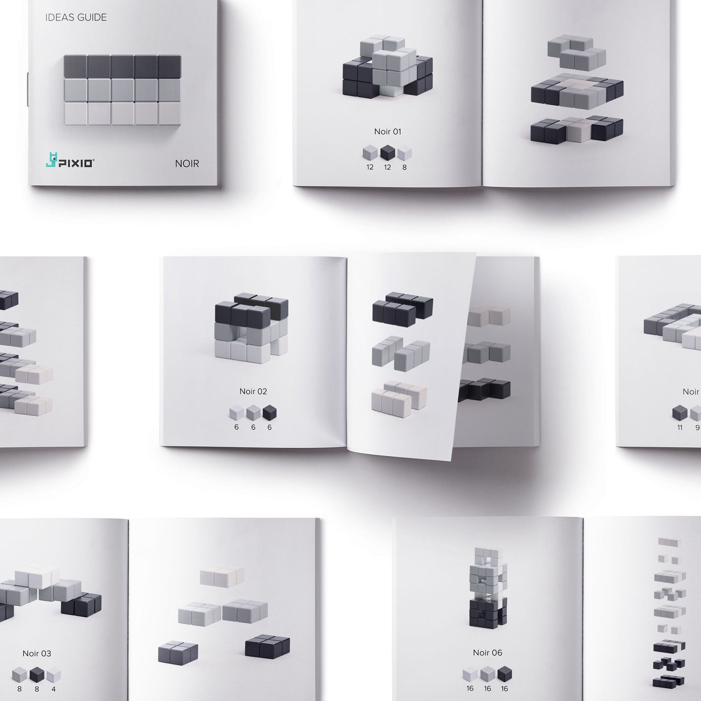 Pixio | Magnetische Blokken Abstract Series Noir 60  Stuks