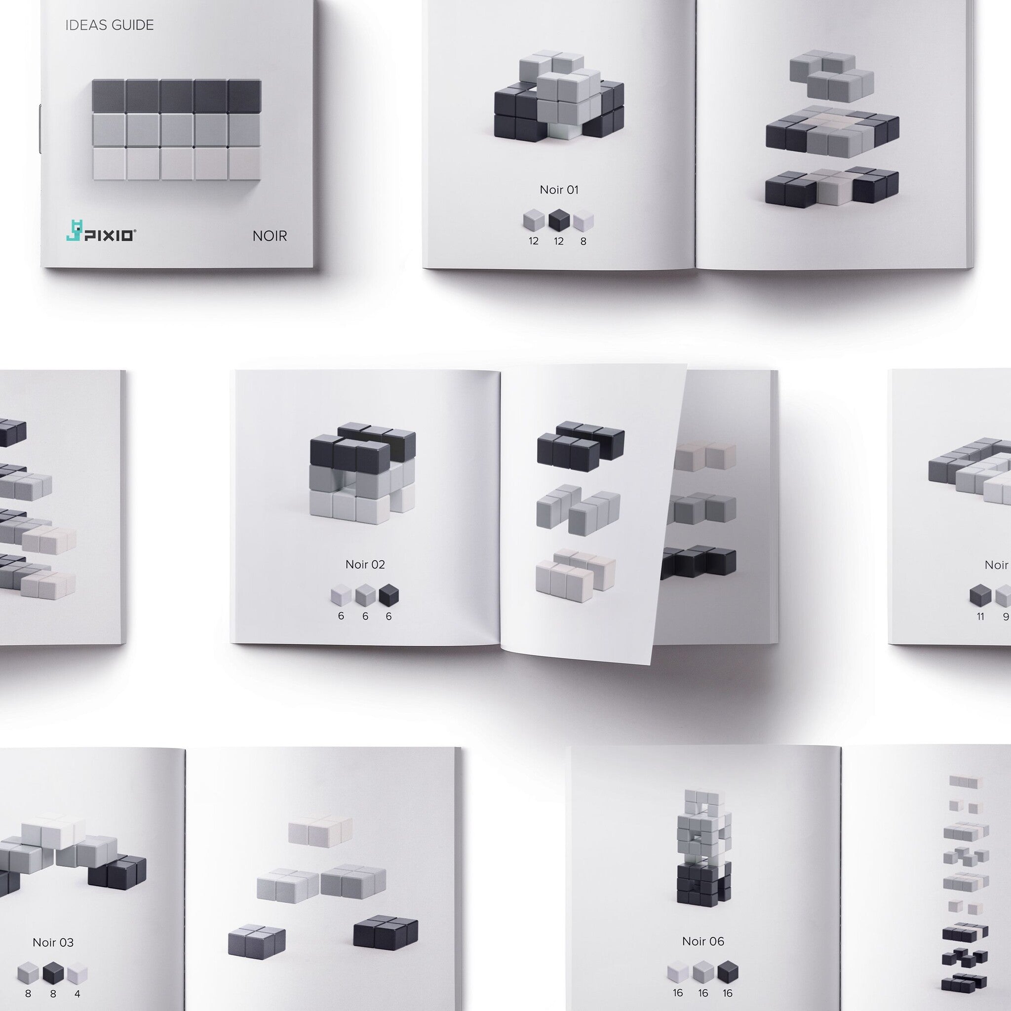 Pixio | Magnetische Blokken Abstract Series Noir 60  Stuks