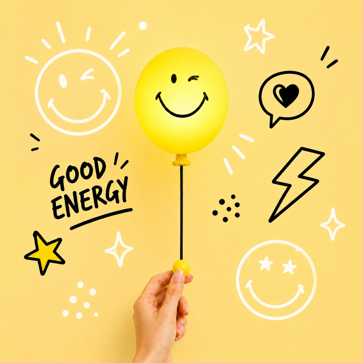 MOB | bubbly light yellow smiley world