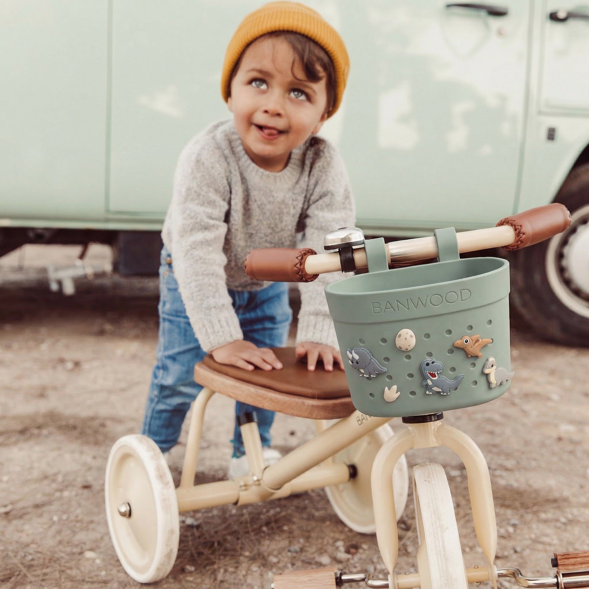 Banwood | fietsmand pin & ride clay