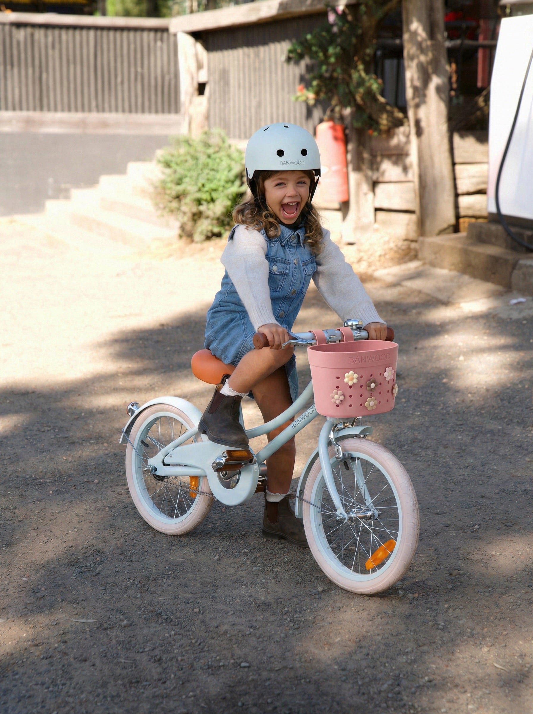 Banwood | fietsmand pin & ride raspberry