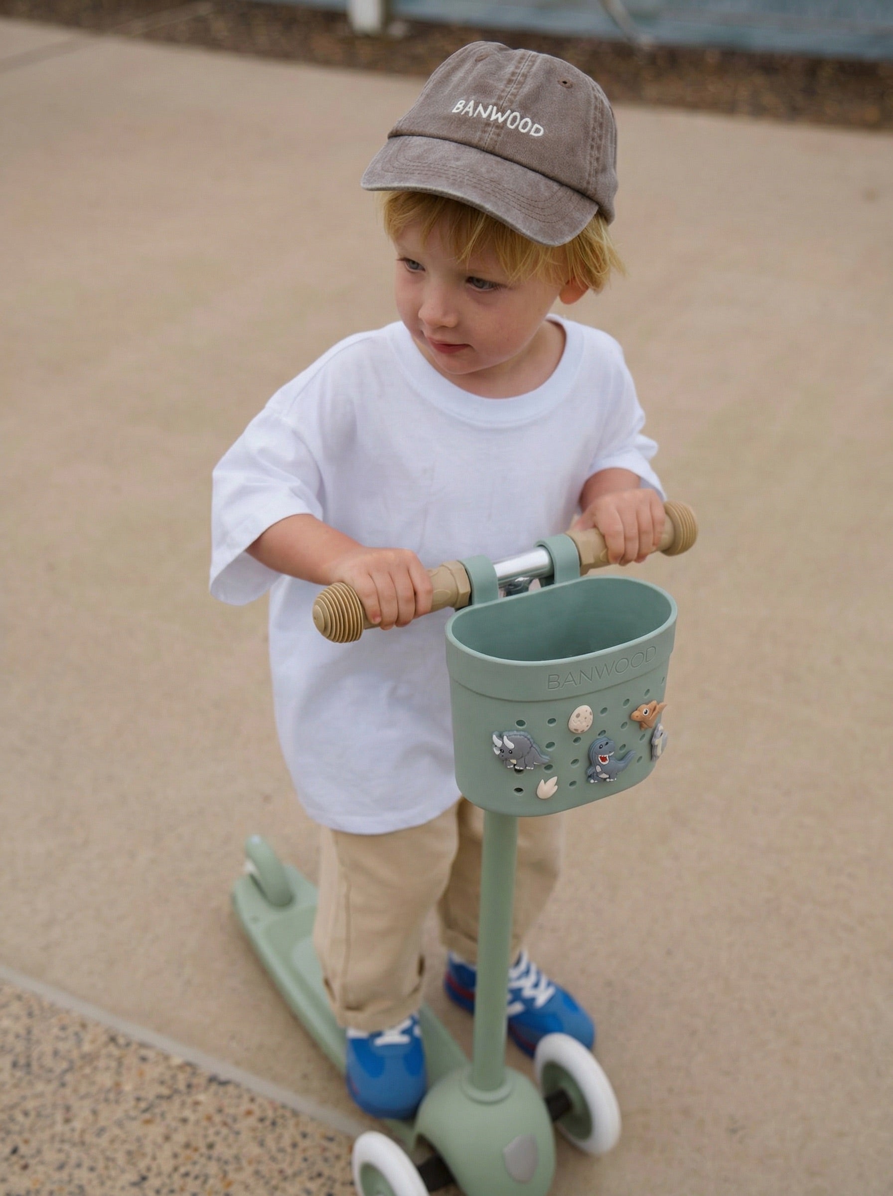Banwood | fietsmand pin & ride teal