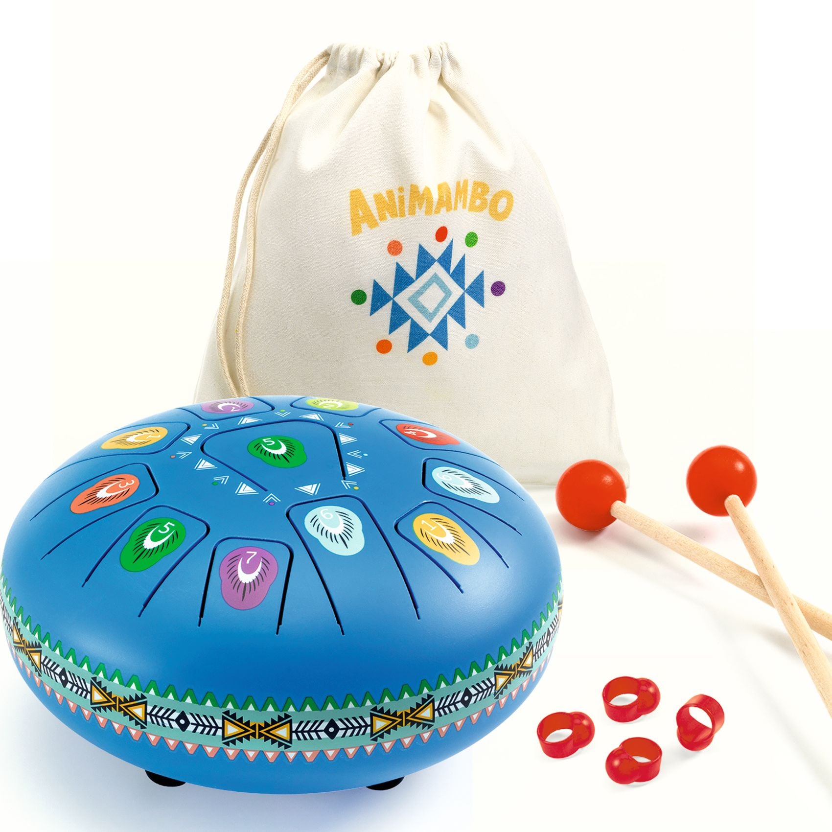 Djeco | tongtrommel blauw - 11 tonen