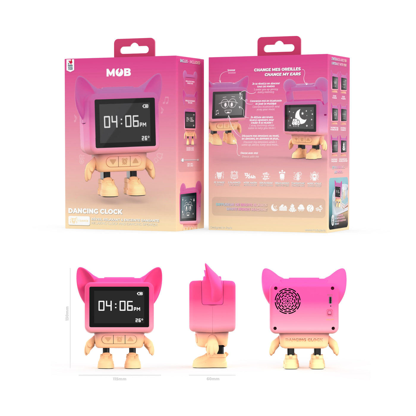 Mob | dancing clock pink