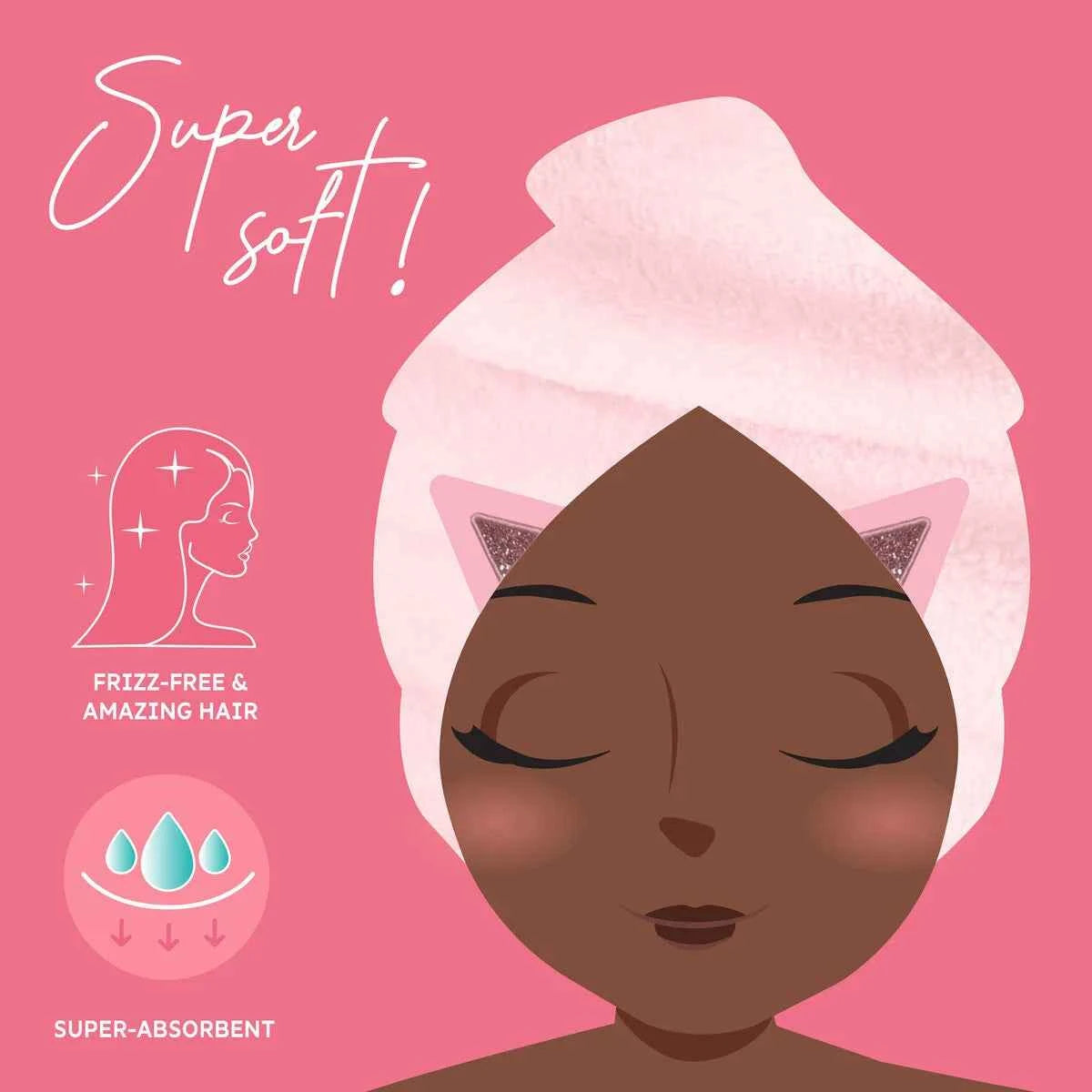 Legami | Handdoek Love My Hair Kitty Hair Turban Towel