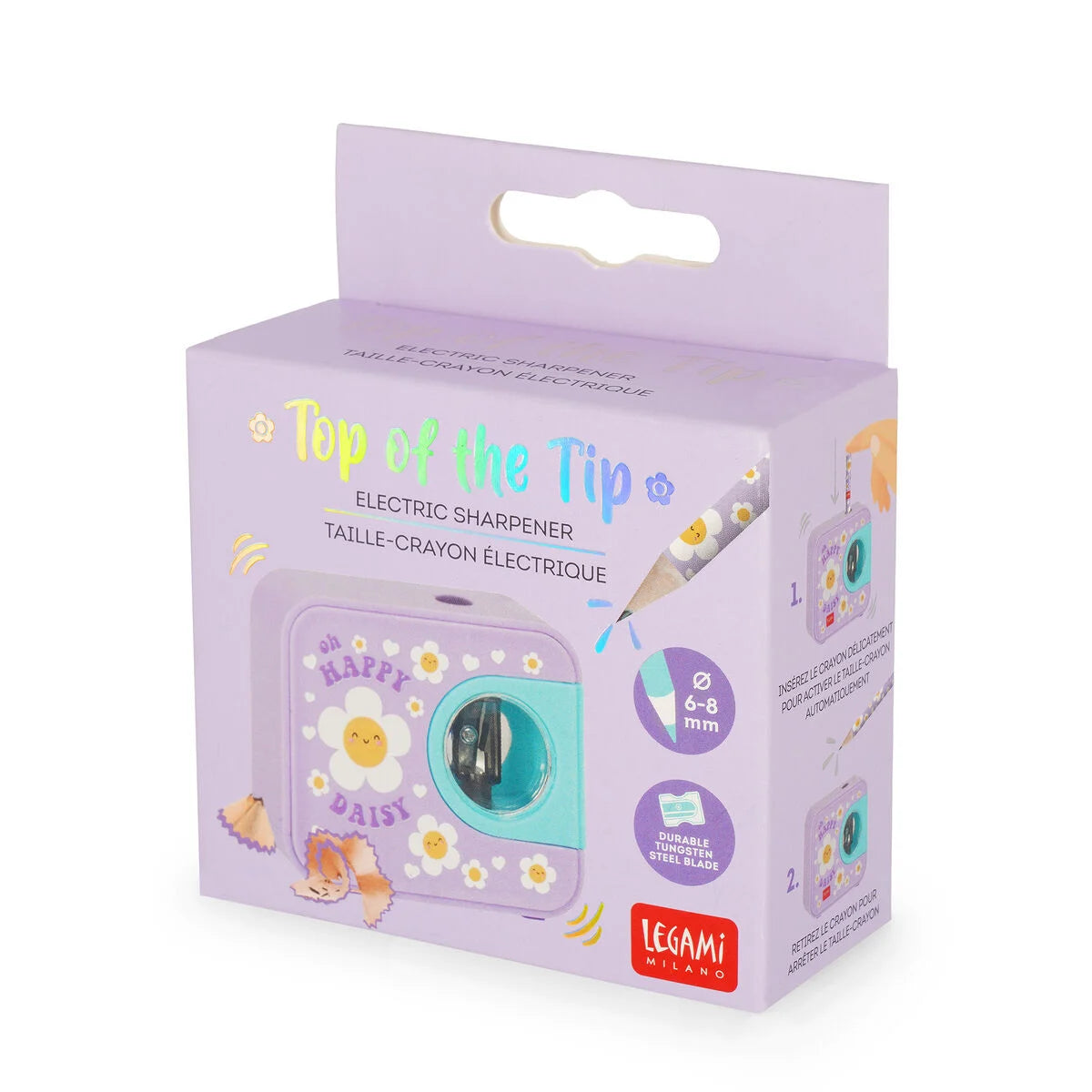 Legami | elektrische potloodslijper top of the tip daisy